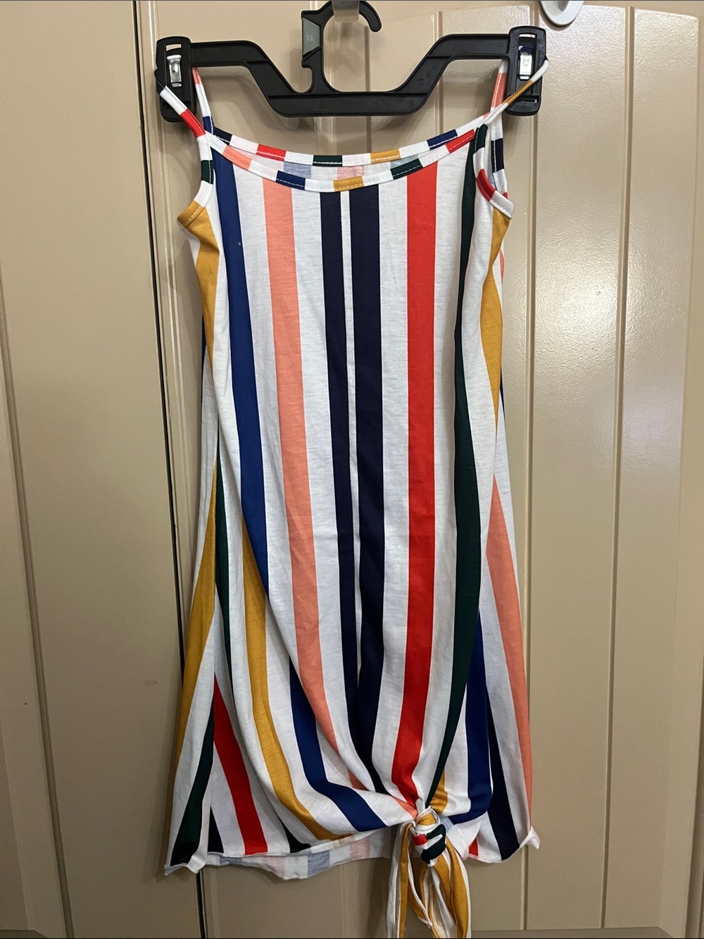 Striped Multi-Color Tie-Hem Tank Top